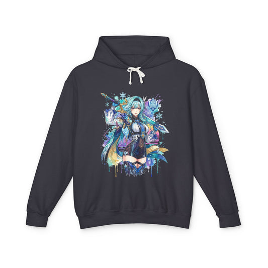 Eula Lawrence Genshin Vaporwave CRT Low-Res Aesthetic Icon Unisex Premium Hoodie