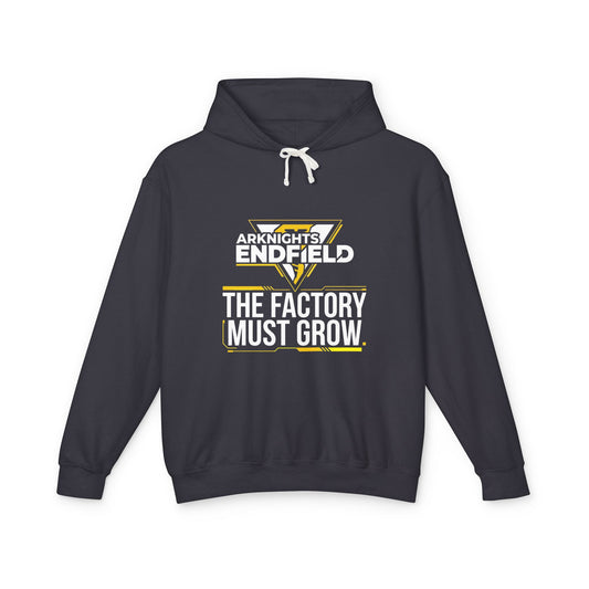 Arknights Endfield Factory Must Grow Meme Design Automation Factory Expansion Grind Unisex Premium Hoodie