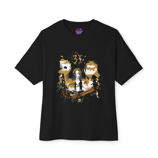 Golden Expedition 33: Red Gommage Street Fashion Legend Facing the Paintress Premium Oversized Unisex T-Shirt