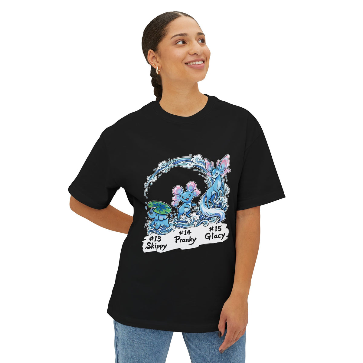 Skippy Pranky Glacy Aniimo Evolution Line Ukiyo-e - Oversized Premium Tee