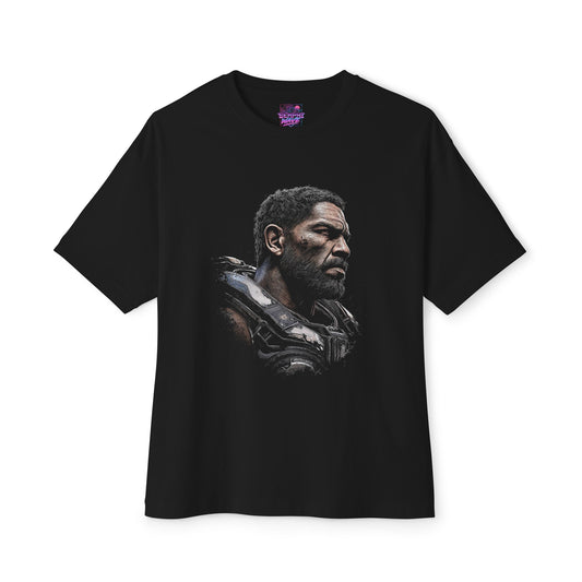 Gears of War Cole Train Grizzled Portrait Fan Art Oversized T-Shirt