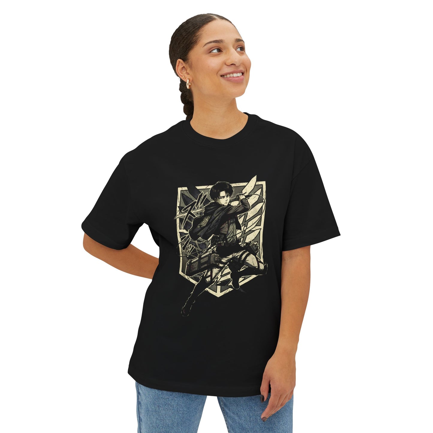 Attack on Titan Levi Ackerman Anime Manga Graphic Tee Premium Oversized Unisex T-Shirt