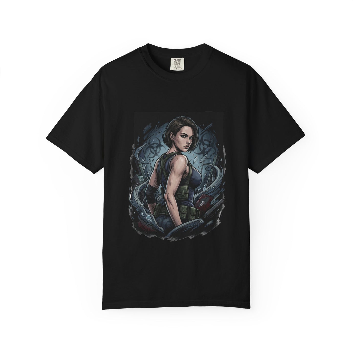 Jill Valentine Design Shirt | Blue Beret Tactical Vest Zombie Slayer Fan Tee Premium T-Shirt