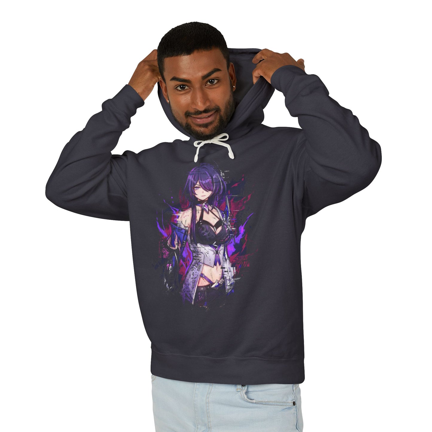 Acheron HSR Red Highlights Long Hair Nihility Aesthetic Portrait Unisex Premium Hoodie
