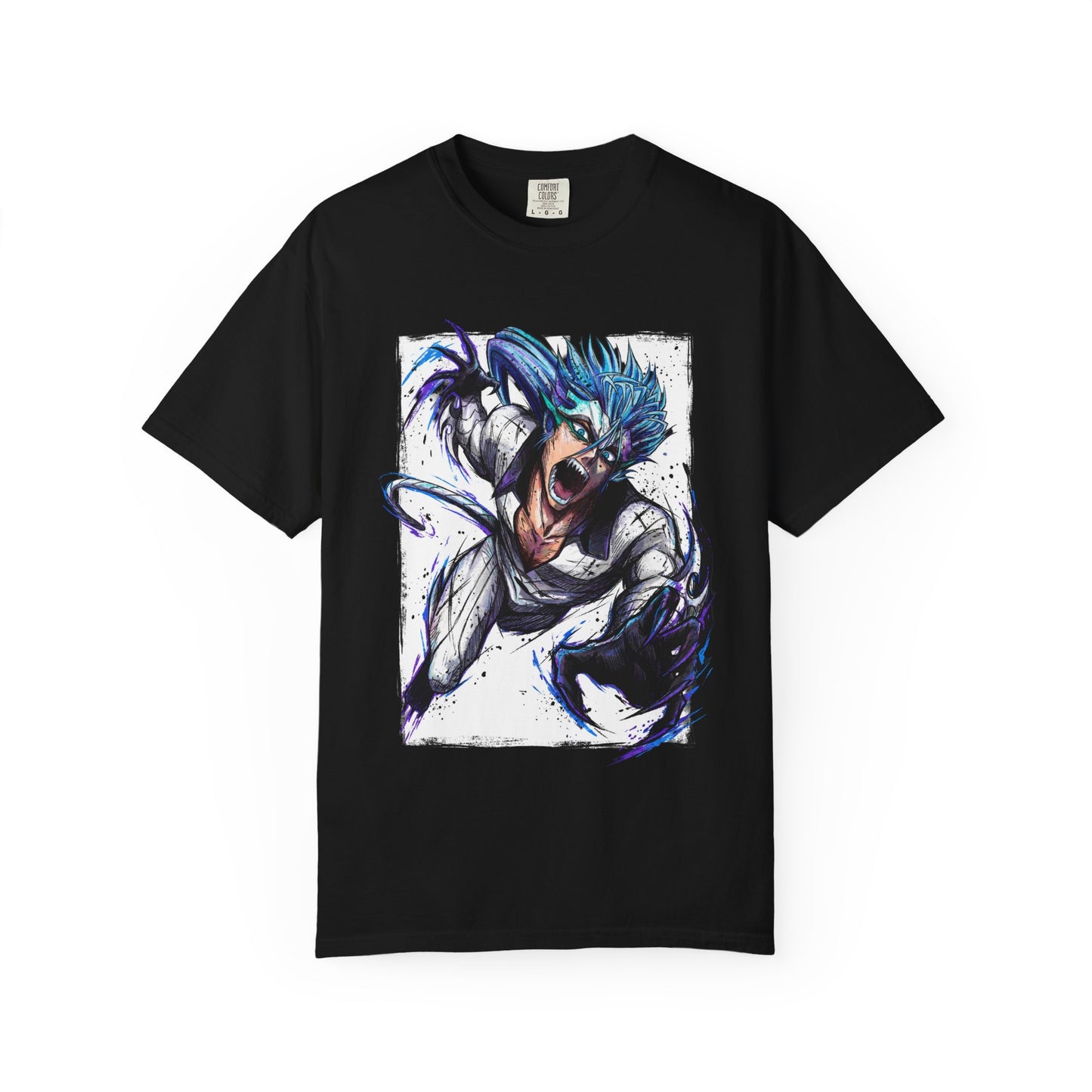 Feline Espada Fighter Manga Style – Intense Eyes Hollow Mask Premium T-Shirt