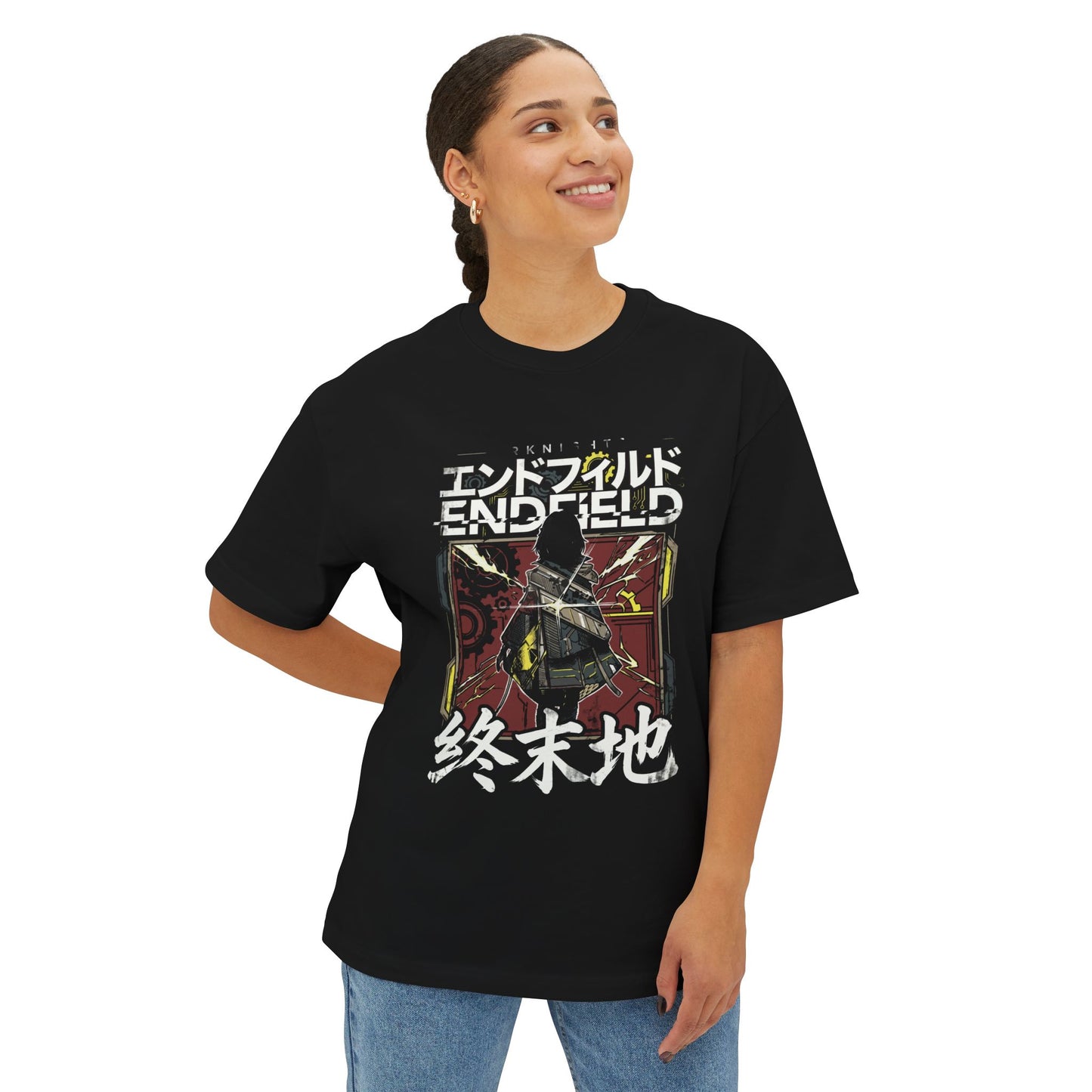 Endfield Arknights Factory Must Grow Meme Retro Pixel Factory Builder Automation Grind Premium Oversized Unisex T-Shirt