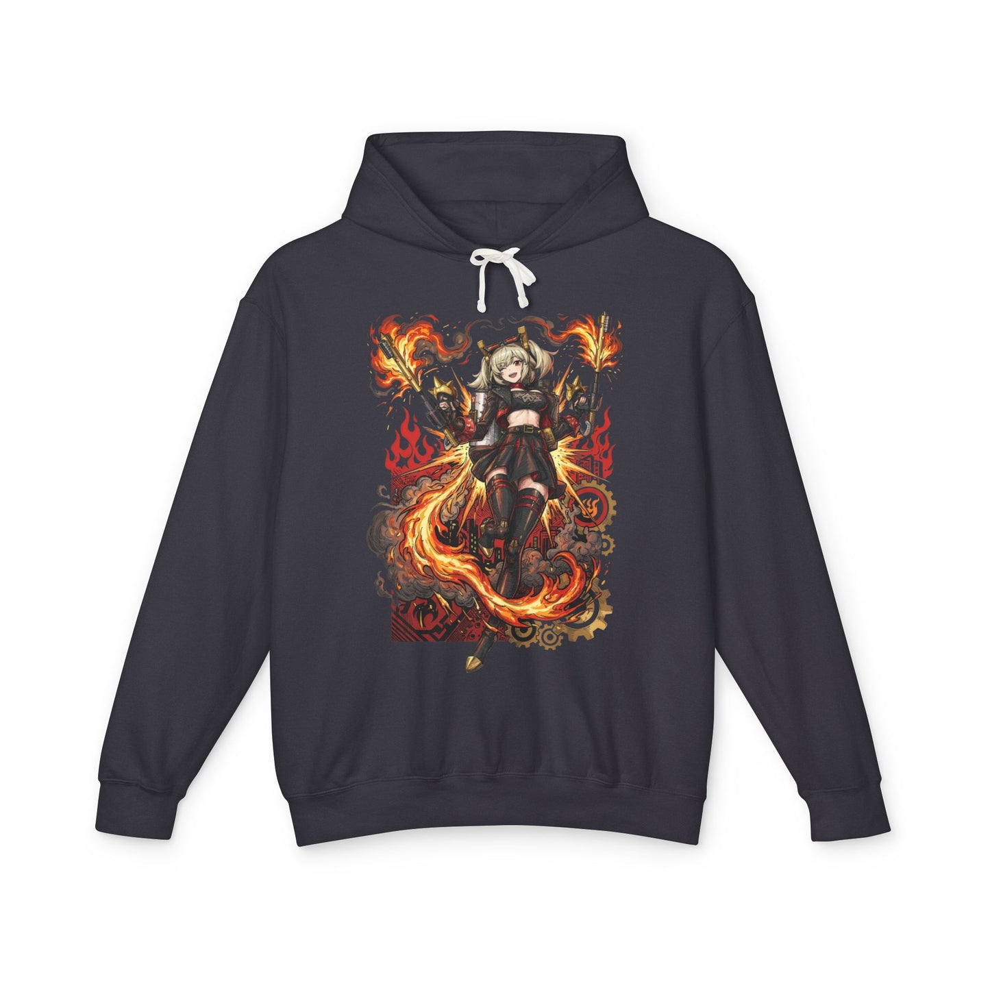 Retro Synthwave Burnice White Flamethrower Girl Unisex Premium Hoodie