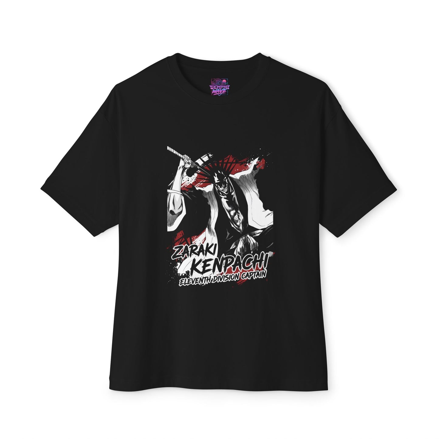 Spiky Black Hair Eyepatch Warrior Fan Art – Ragged Haori Berserker Design Premium Oversized Unisex T-Shirt