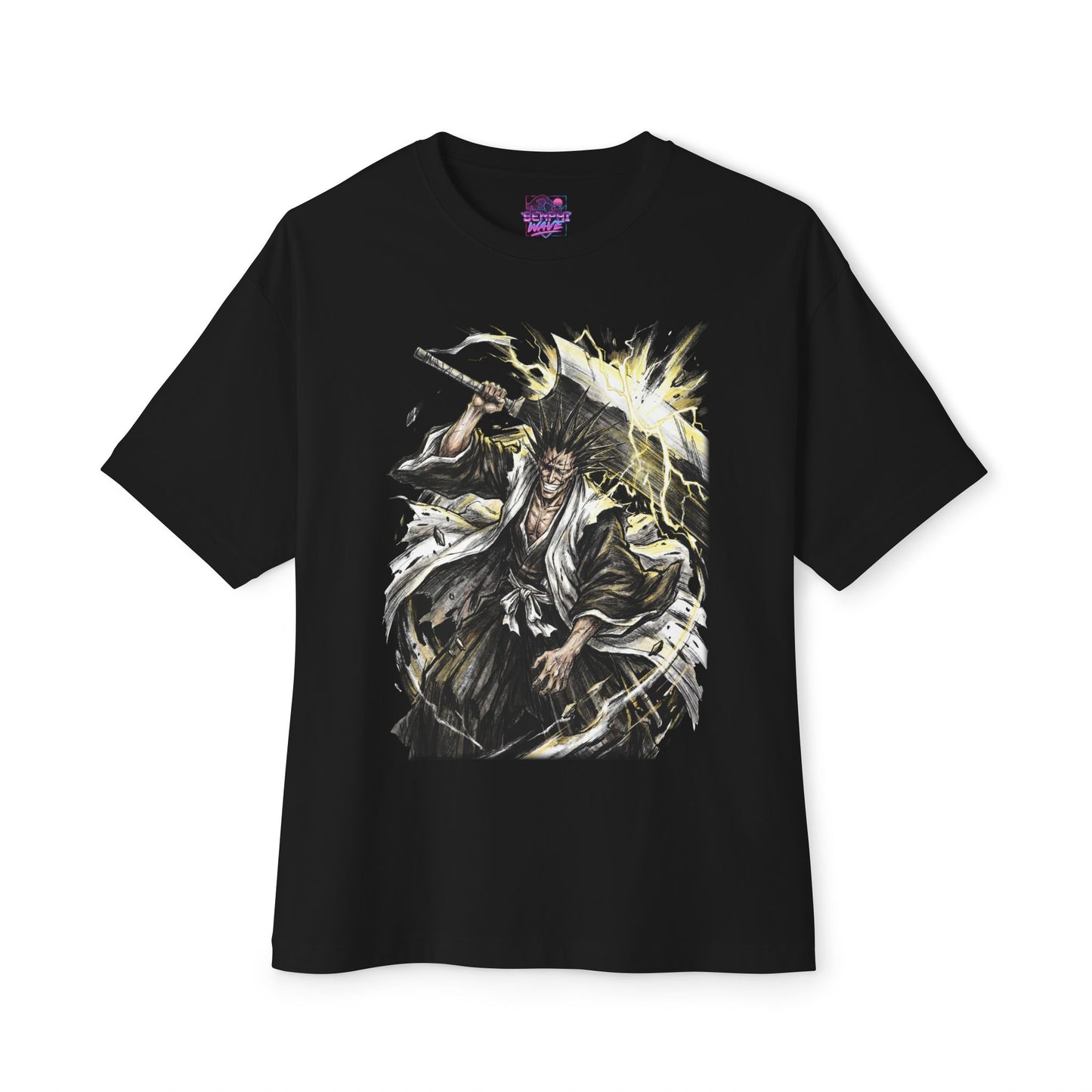 Kenpachi Zaraki Bleach Eyepatch Grin Warrior Portrait Premium Oversized Unisex T-Shirt