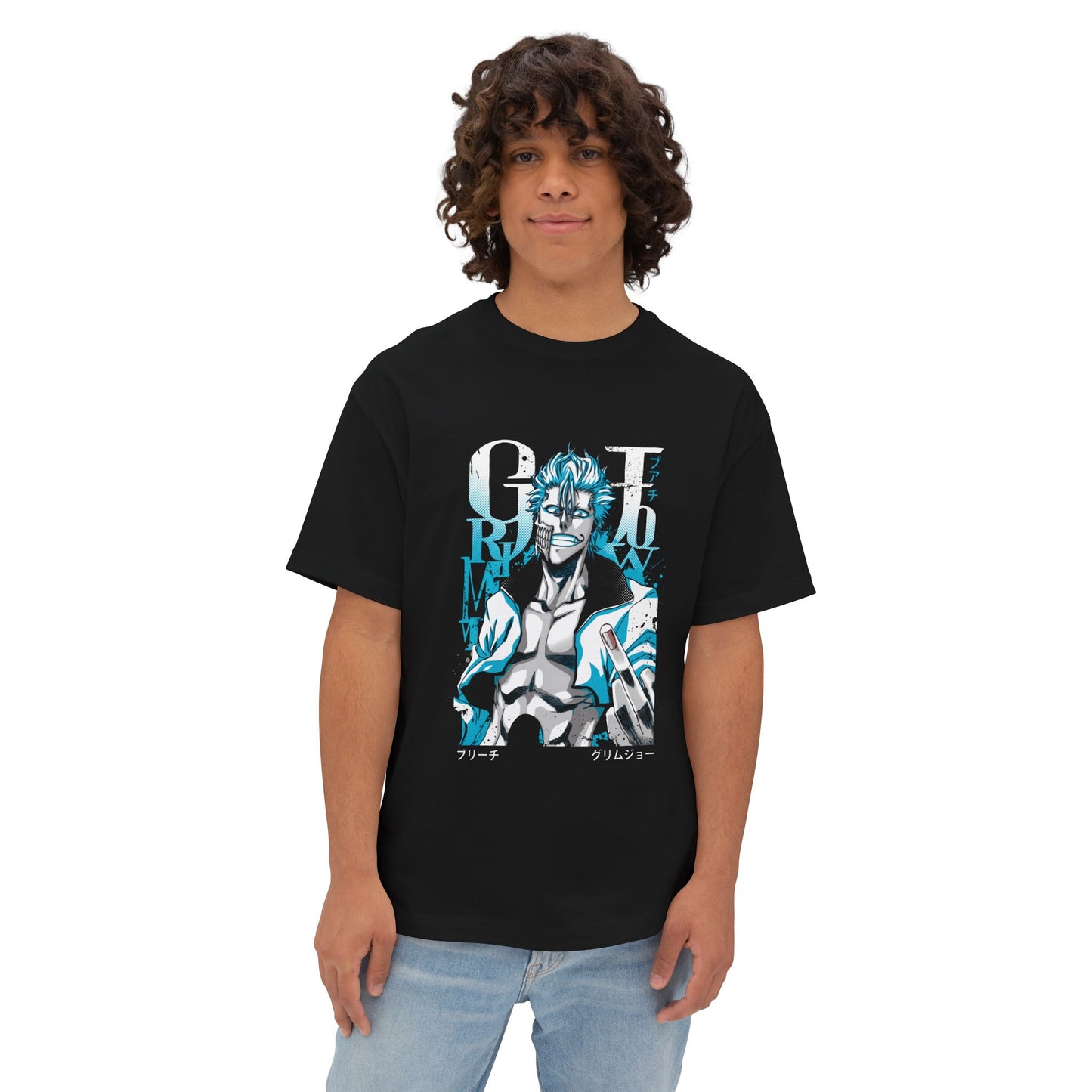 Grimmjow Blue Hair Aggressive Icon Premium Oversized Unisex T-Shirt