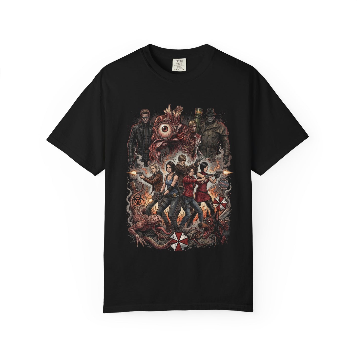 Resident Evil Zombie Dogs Lickers Mr X Nemesis Wesker Birkin Group Premium T-Shirt