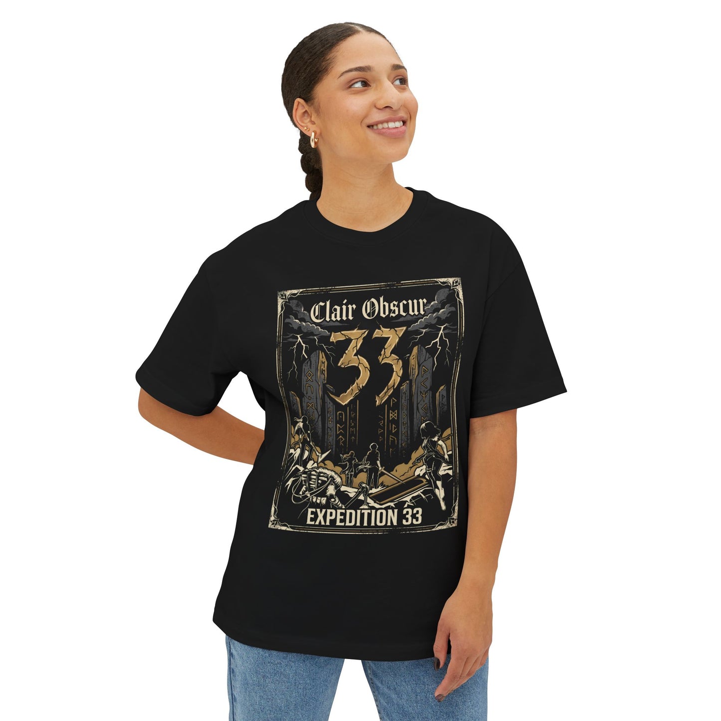 8-bit Retro Red Petal Streetwear: Clair Obscur Painterly Style Premium Oversized Unisex T-Shirt