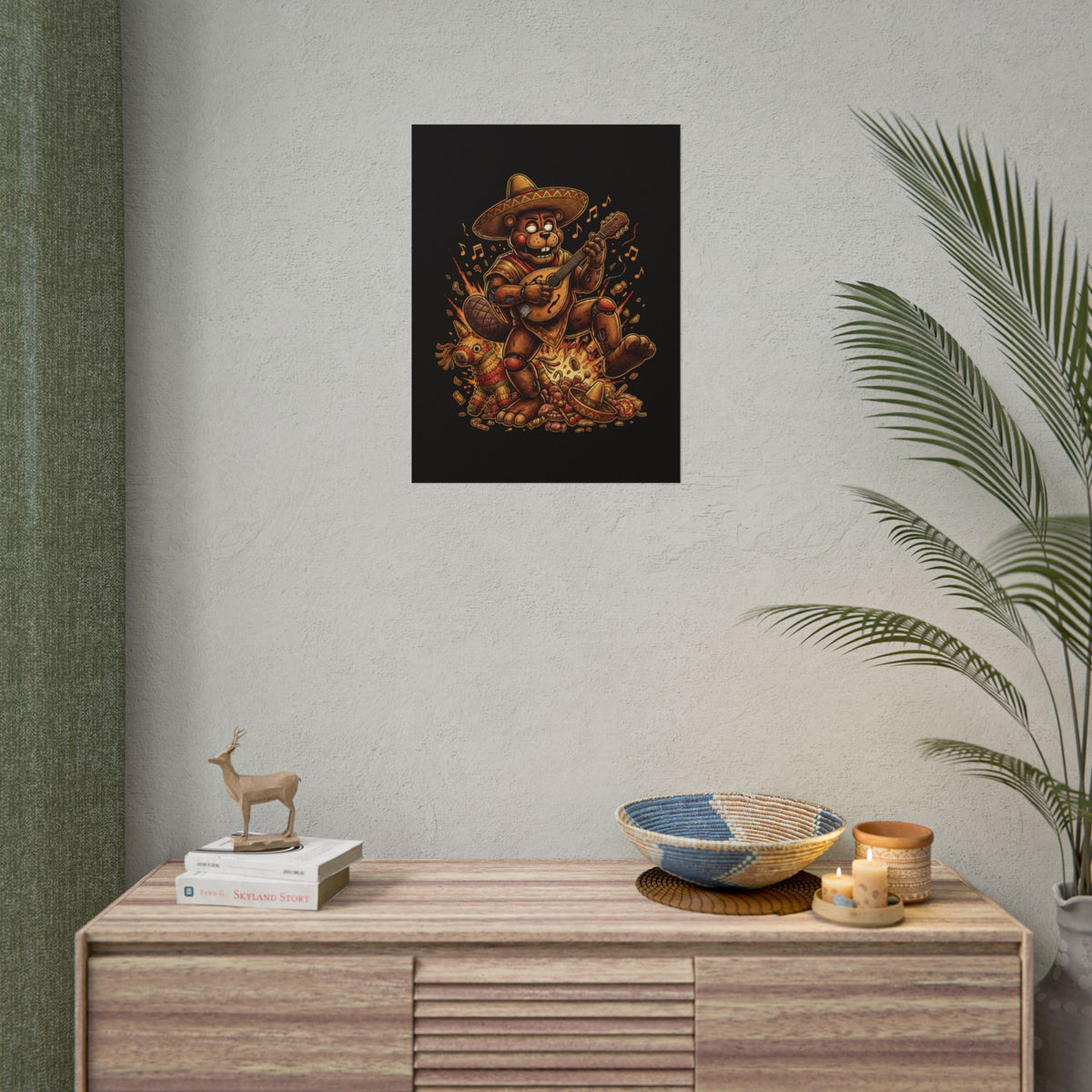 FNAF El Chip Beaver Sombrero Mandolin Fiesta Fan Art Poster