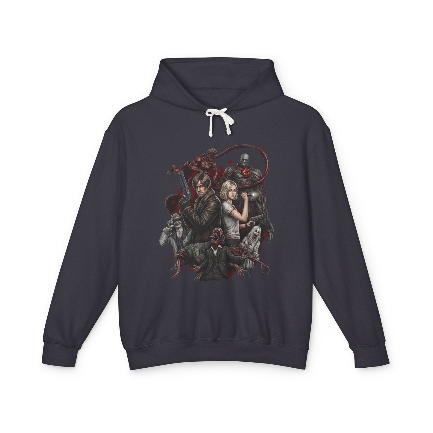 Resident Evil Requiem Grace Ashcroft Leon S Kennedy Iconic Monsters Grunge Unisex Premium Hoodie