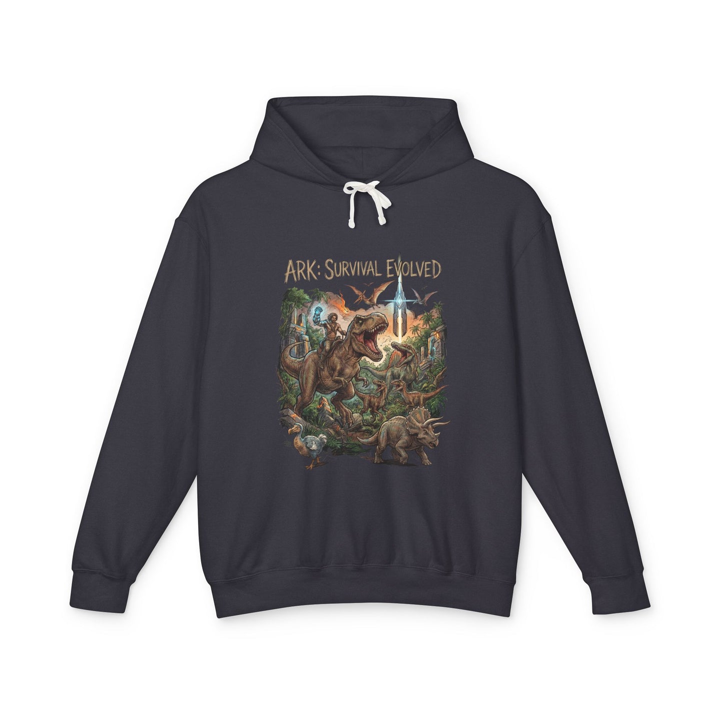 ARK Survival Evolved T-Rex Vaporwave Neon Aesthetic Unisex Premium Hoodie