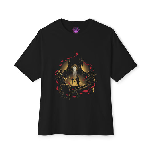 Minimalistic Expedition 33: Red Gommage Street Fashion Legend Facing the Paintress Premium Oversized Unisex T-Shirt