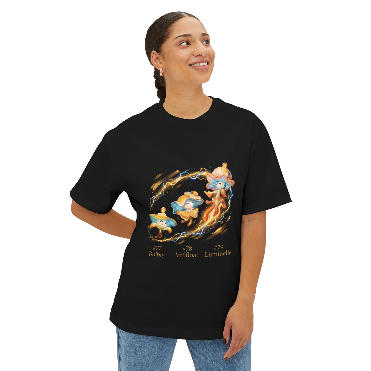 Bulbly Veilfloat Luminelle Aniimo Evolution Line Gold Oil Painting - Oversized Premium Tee