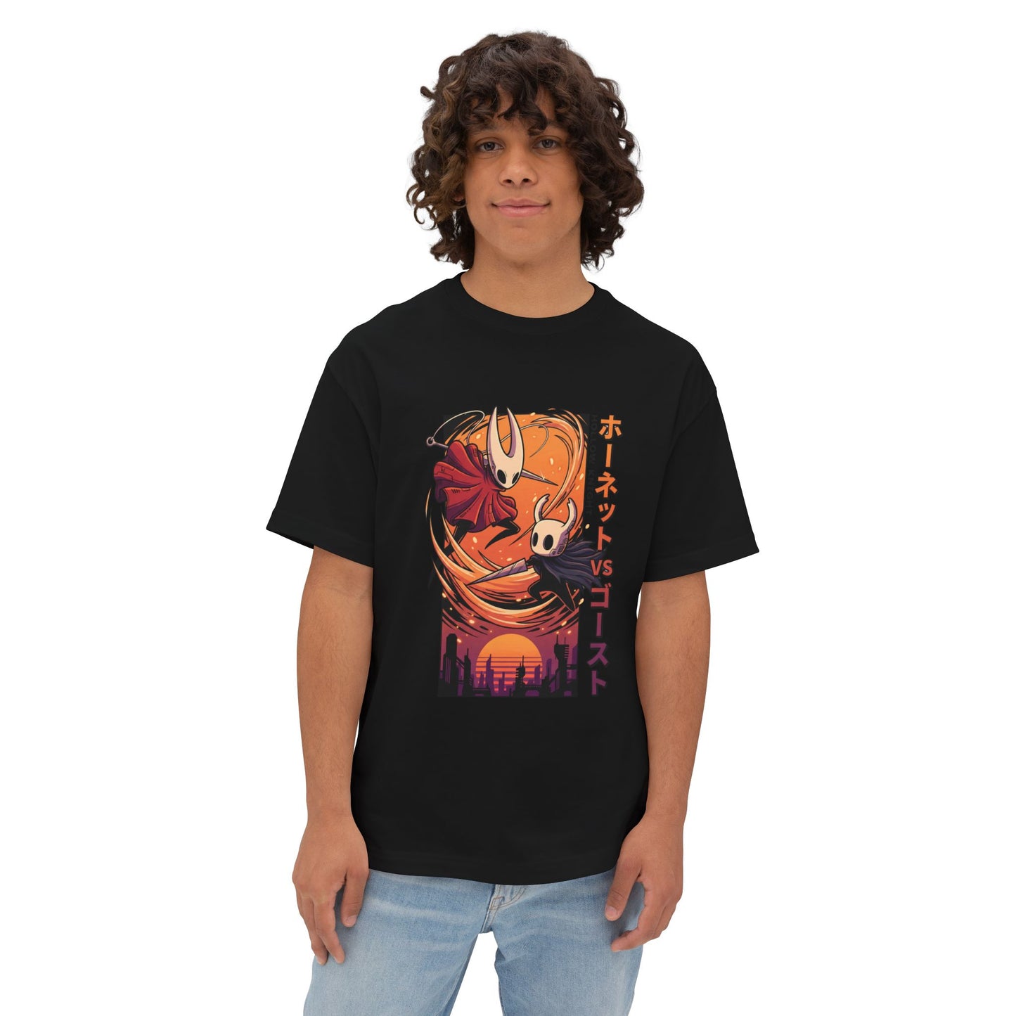 Hornet Blade of Silk Vaporwave Retro Design Hollow Knight Ghost Premium Oversized Unisex T-Shirt