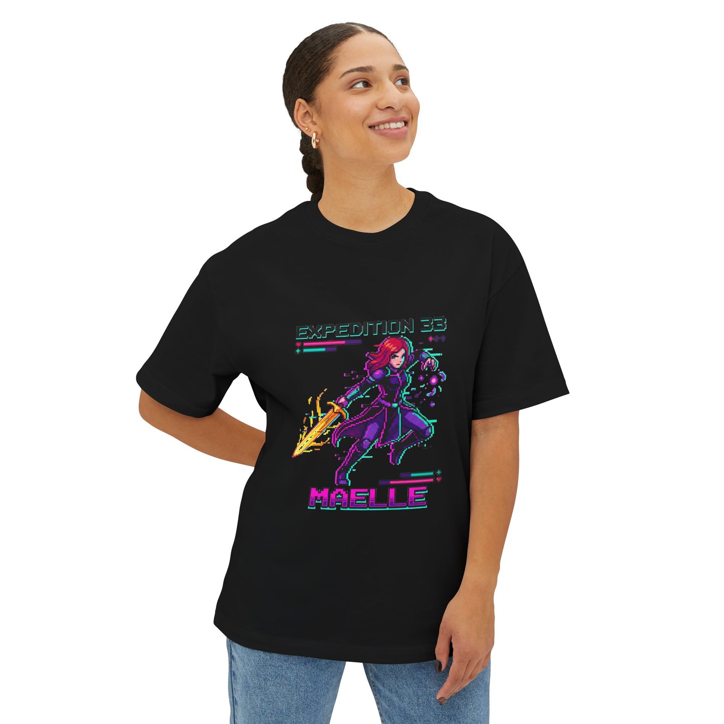 Clair Obscur Expedition 33 Maelle Tragic Painter Design Premium Oversized Unisex T-Shirt