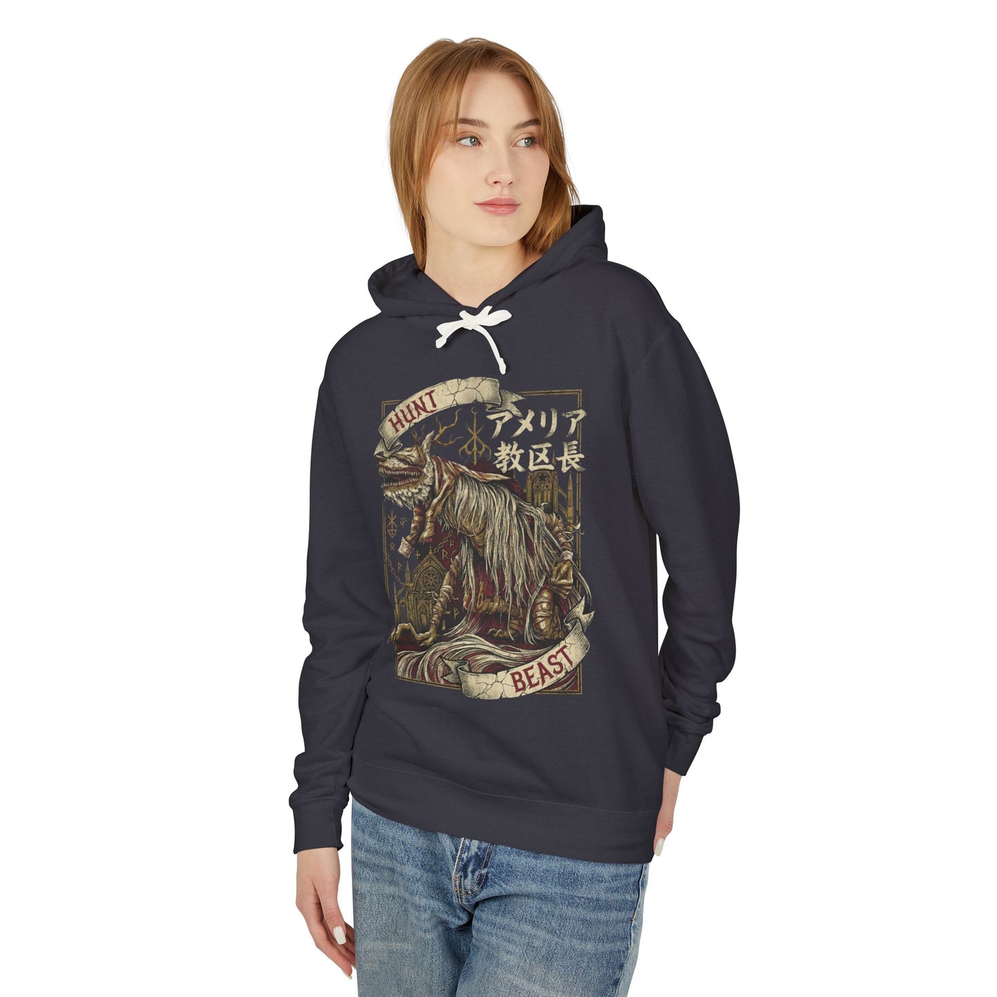 Bloodborne Vicar Amelia Lupine Beast Antlers Fur Horror Icon Unisex Premium Hoodie