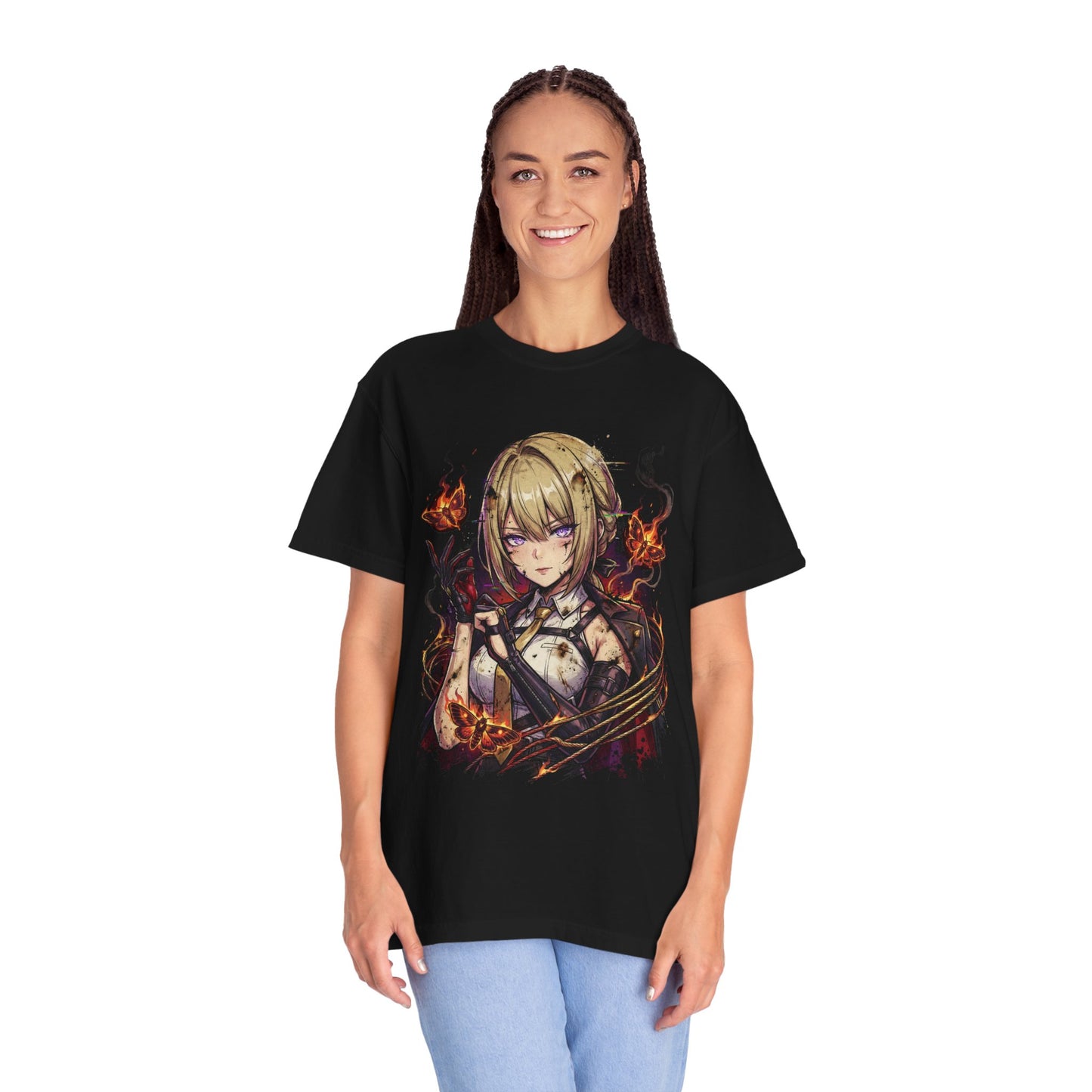 Evelyn Chevalier ZZZ Red Burning Tethers Portrait Premium T-Shirt