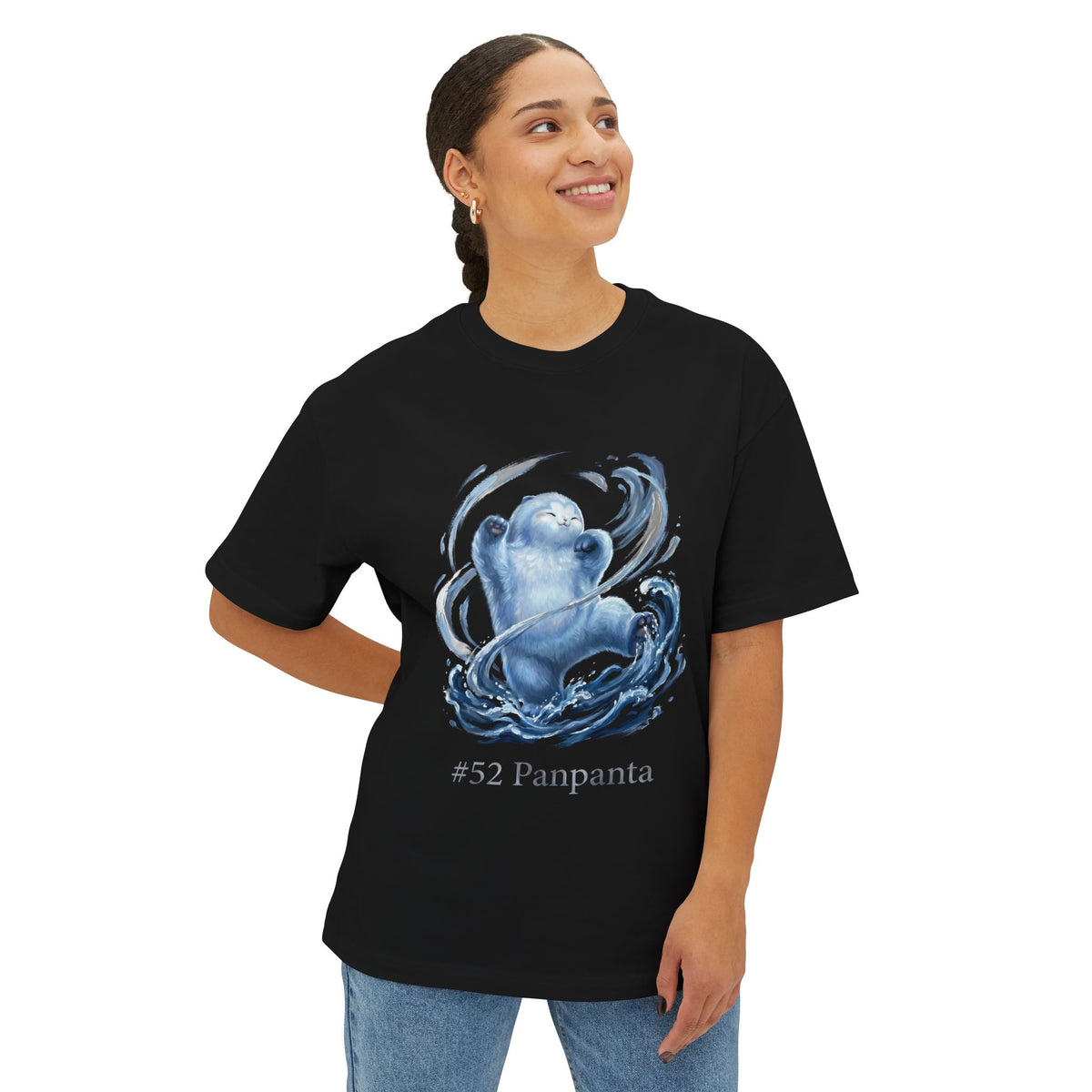 Panpanta Aniimo Moonlit Oil Painting Creature Art - Oversized Premium Tee