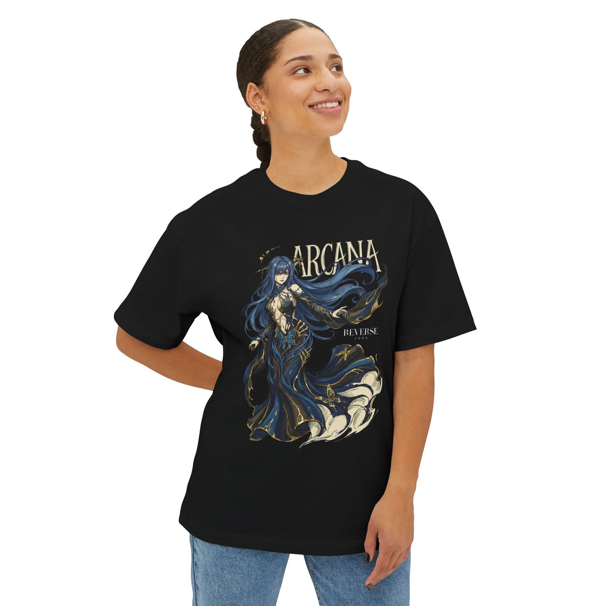 Reverse 1999 Arcana Butterflies Flowing Gown Fan Art Oversized T-Shirt