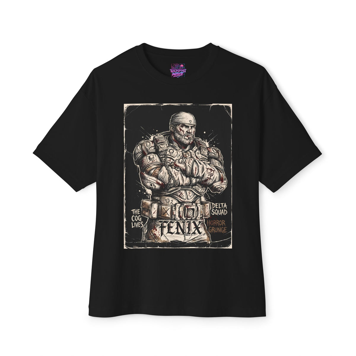 Gears of War Marcus Fenix Delta Squad Grunge Fan Art Oversized T-Shirt