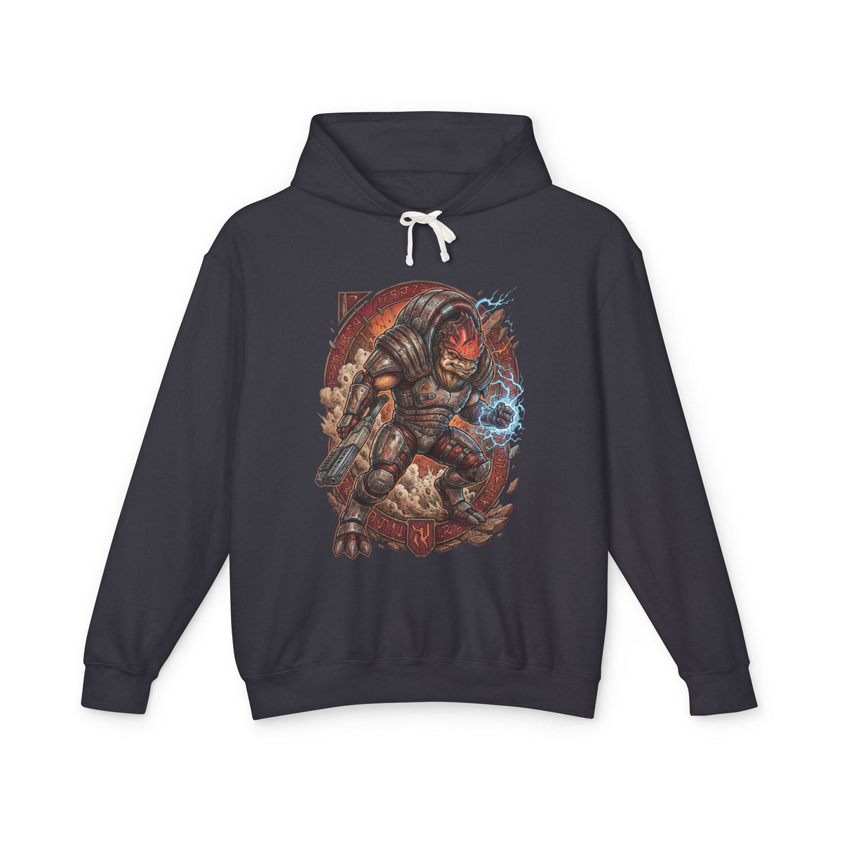Mass Effect Wrex Rune Circle Biotic Fist Fan Art Hoodie