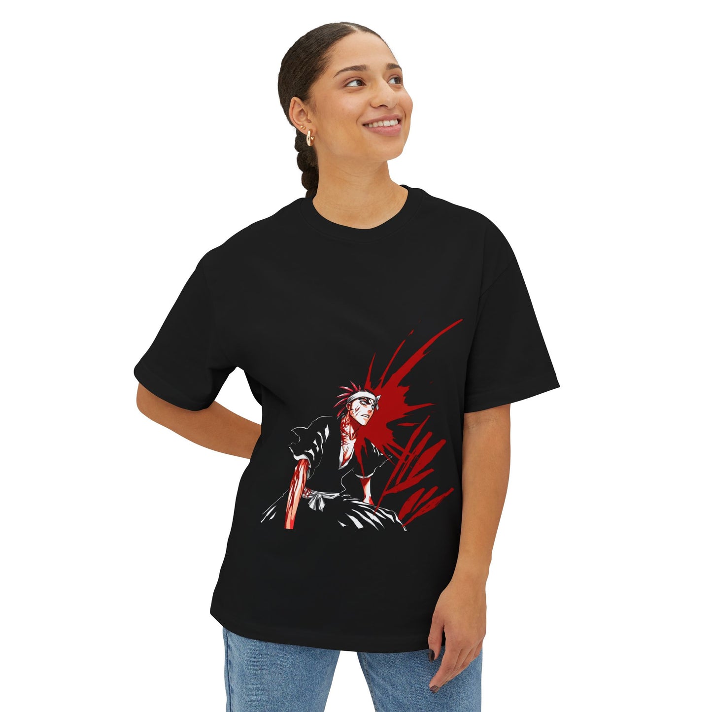 Renji Abarai Bleach Anime Streetwear Graphic Tee - Oversized Premium Tee