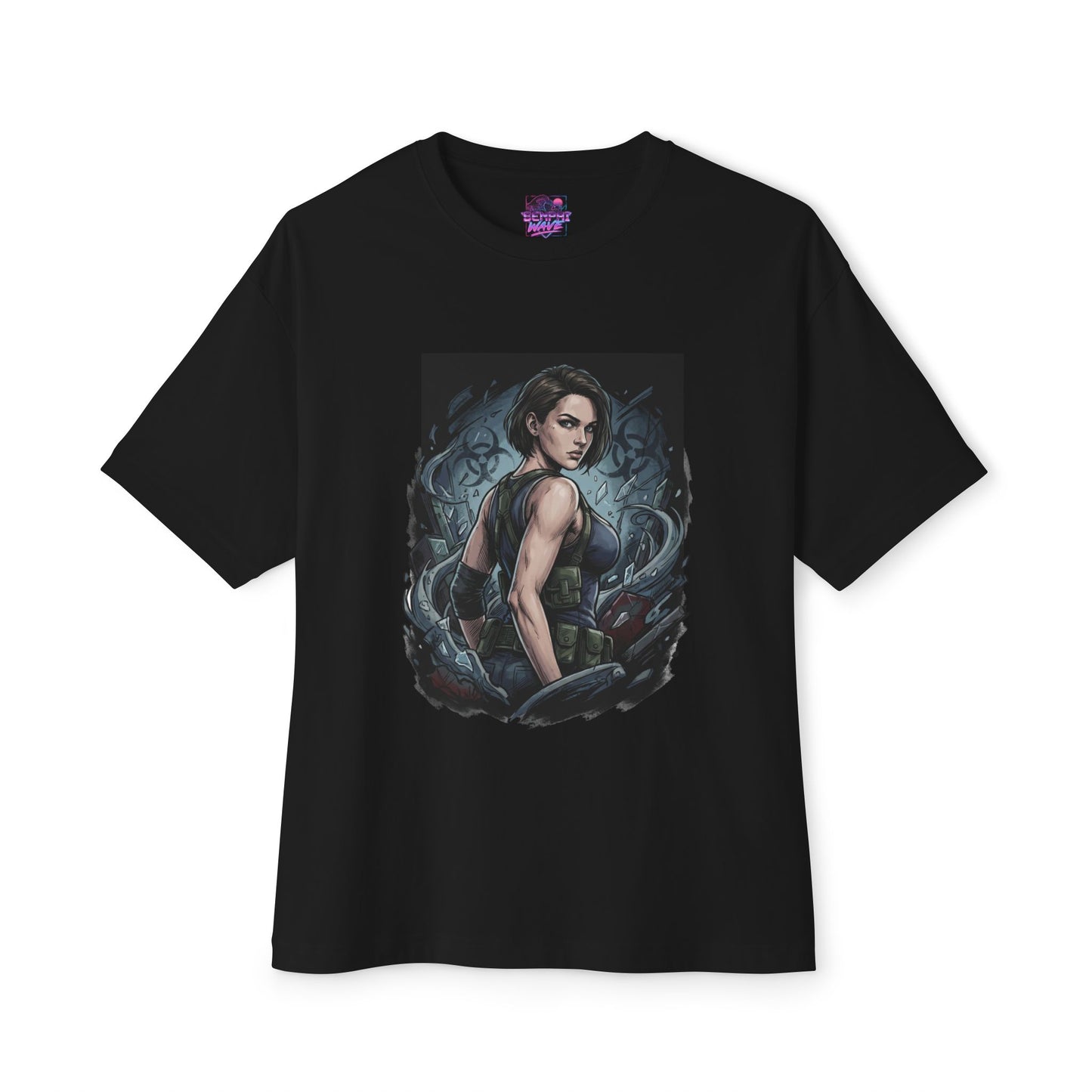 Jill Valentine Design Shirt | Blue Beret Tactical Vest Zombie Slayer Fan Tee Premium Oversized Unisex T-Shirt