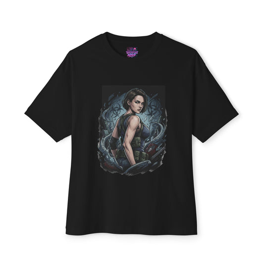 Jill Valentine Design Shirt | Blue Beret Tactical Vest Zombie Slayer Fan Tee Premium Oversized Unisex T-Shirt