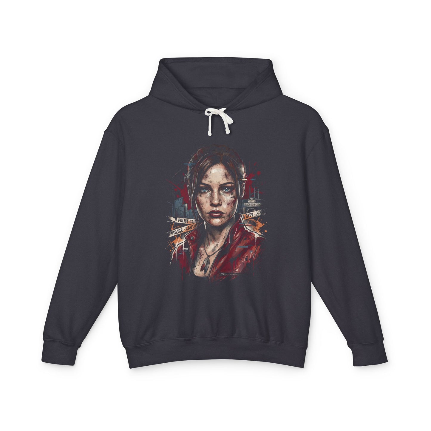 Resident Evil Claire Redfield Raccoon Police Station Escape Portrait Unisex Premium Hoodie