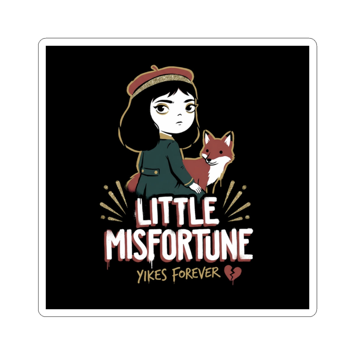 Little Misfortune Fox Friend Logo Sticker