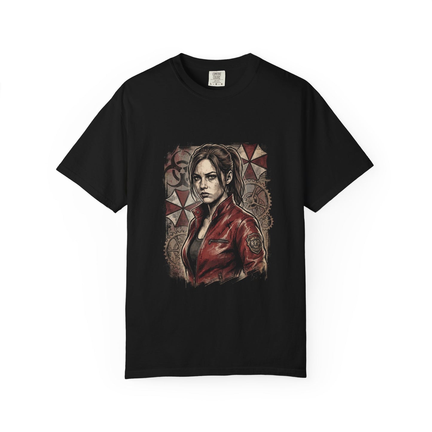 Resident Evil Claire Redfield Raccoon Police Station Escape Portrait Premium T-Shirt