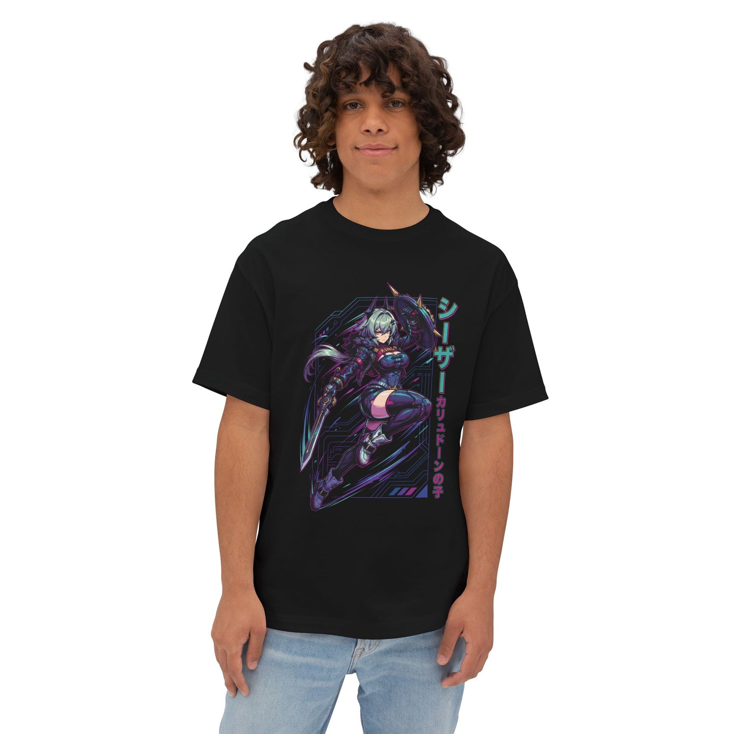 Caesar King Zenless Zone Zero Vaporwave Synth Art Premium Oversized Unisex T-Shirt
