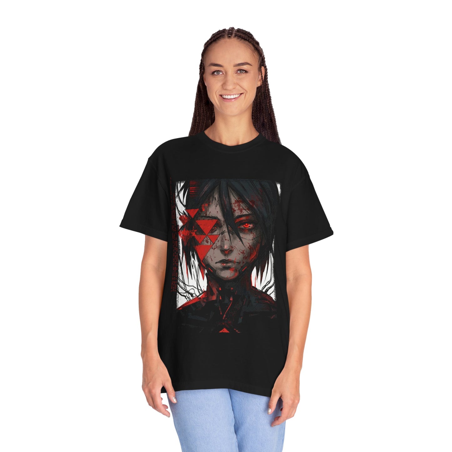 Glitched Signalis Cryptic art – Warped Doll Eyes Red Transmission Art Premium T-Shirt