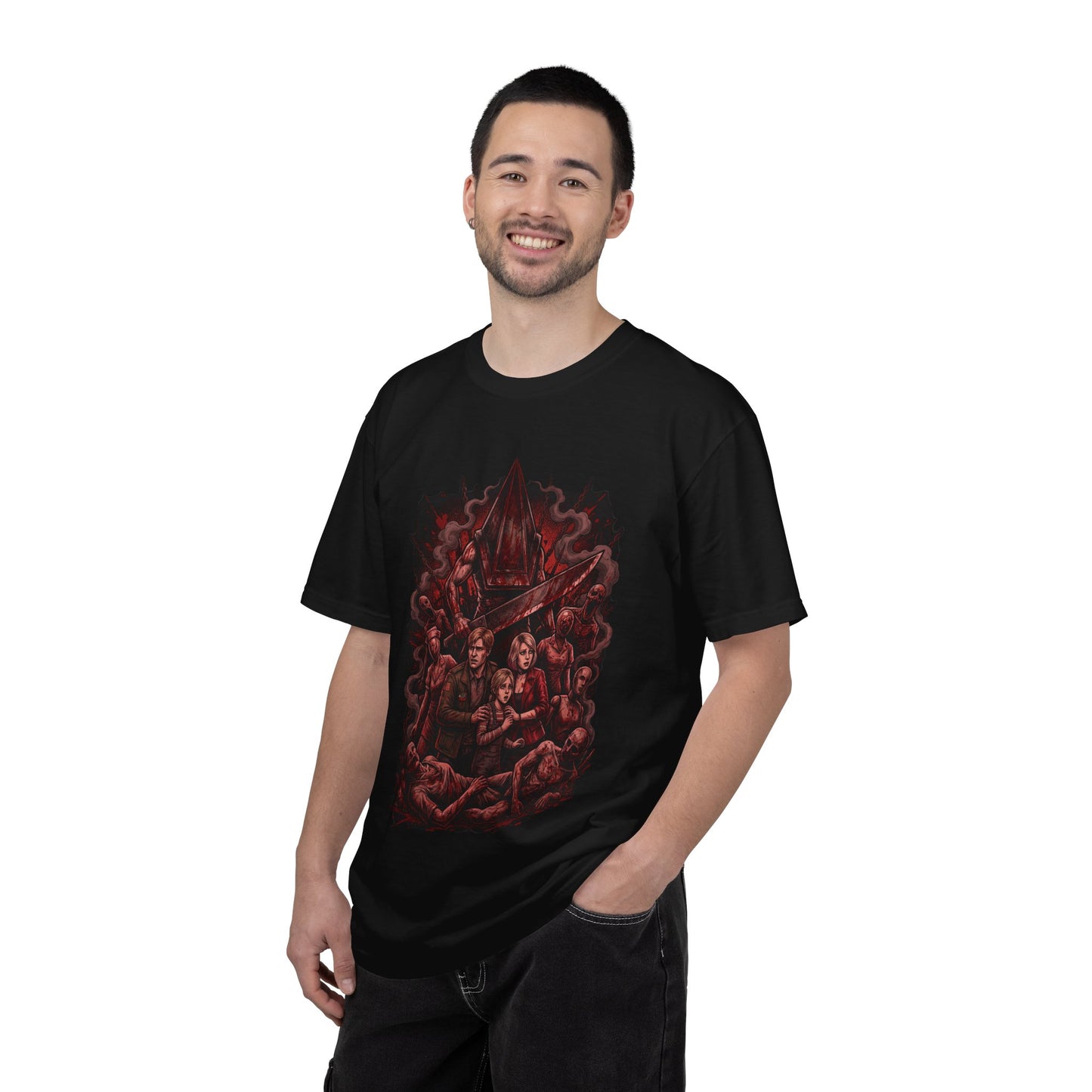 Brutal Pyramid Head Silent Hill 2 Remake Red Pyramid Thing Fan Art Premium T-Shirt