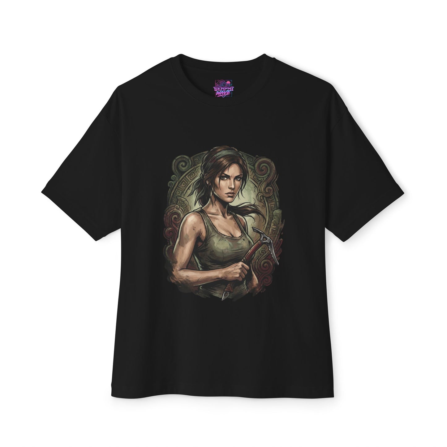 Lara Croft T-Shirt | Turquoise Tank Retro Tomb Raider Fan Apparel Premium Oversized Unisex T-Shirt