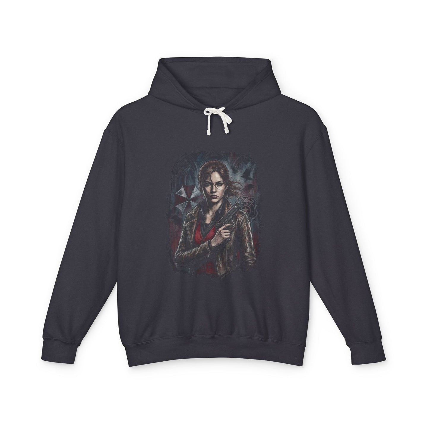 Resident Evil Claire Redfield Raccoon Police Station Escape Portrait Unisex Premium Hoodie