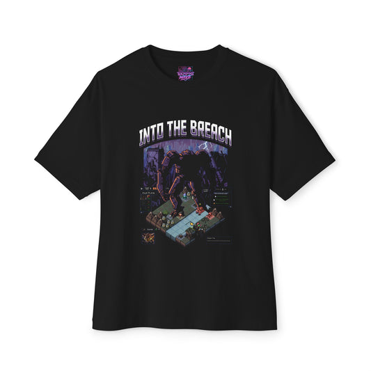 Into the Breach Mech Squad Gaming Graphic Oversized Tee | Mech Silhouette
