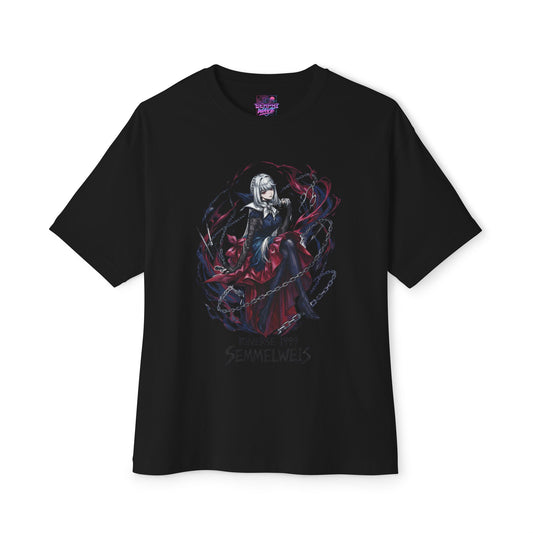 Reverse 1999 Semmelweis Chains and Red Ribbons Fan Art Oversized T-Shirt