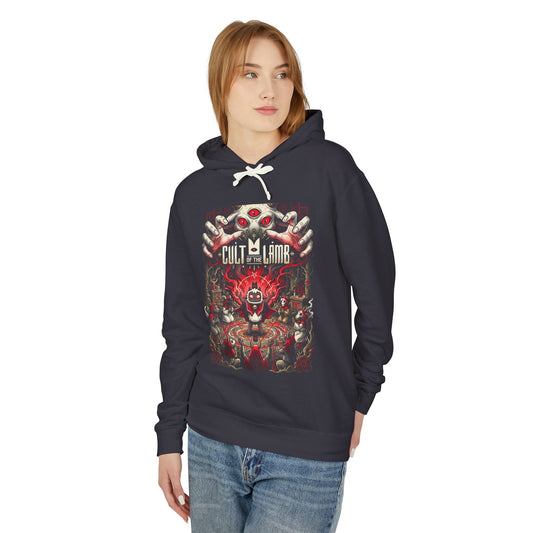 Cult of the Lamb Lambert Red Crown Cult Builder Portrait Unisex Premium Hoodie