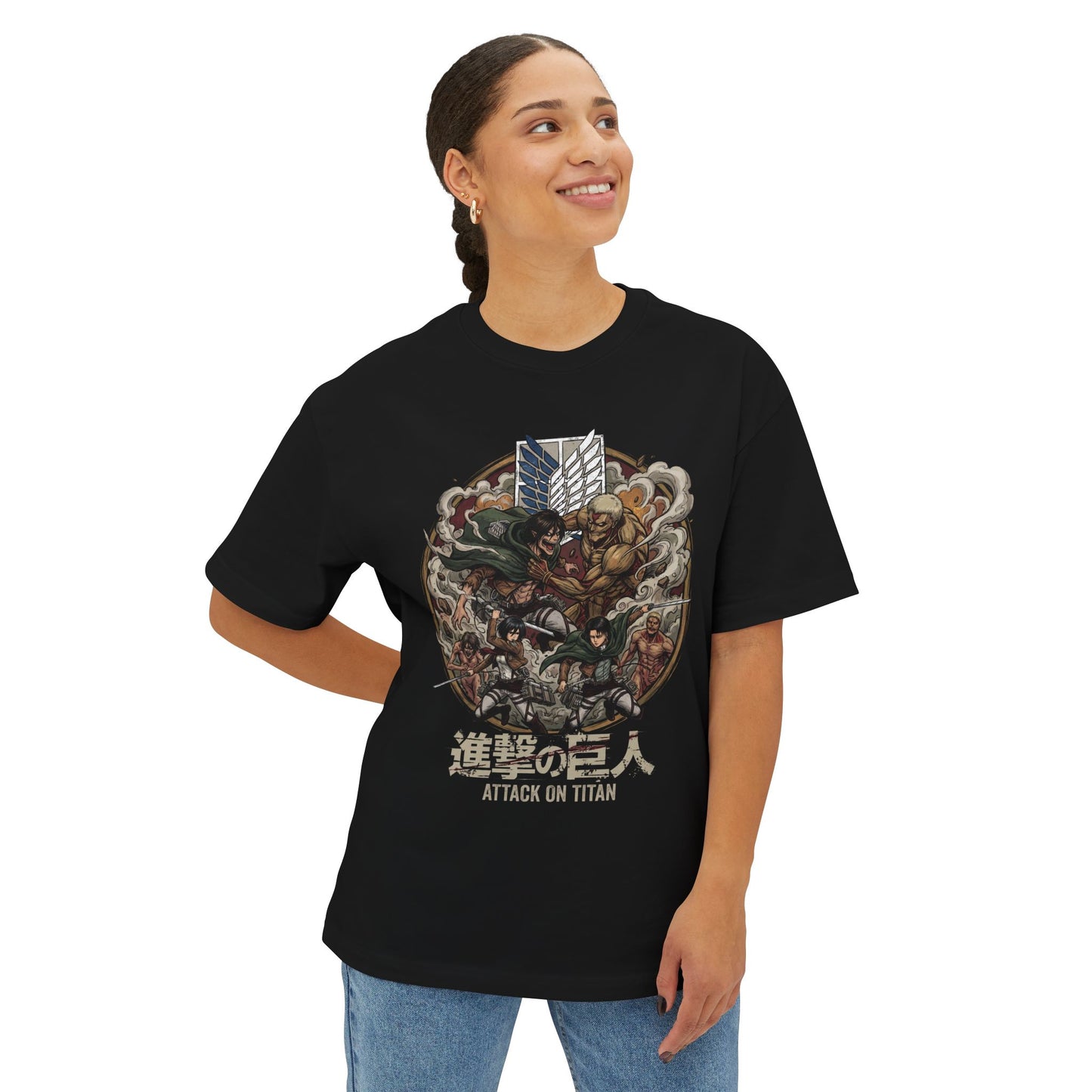The Nine Titans Founding Colossal Armored Fan Art Premium Oversized Unisex T-Shirt
