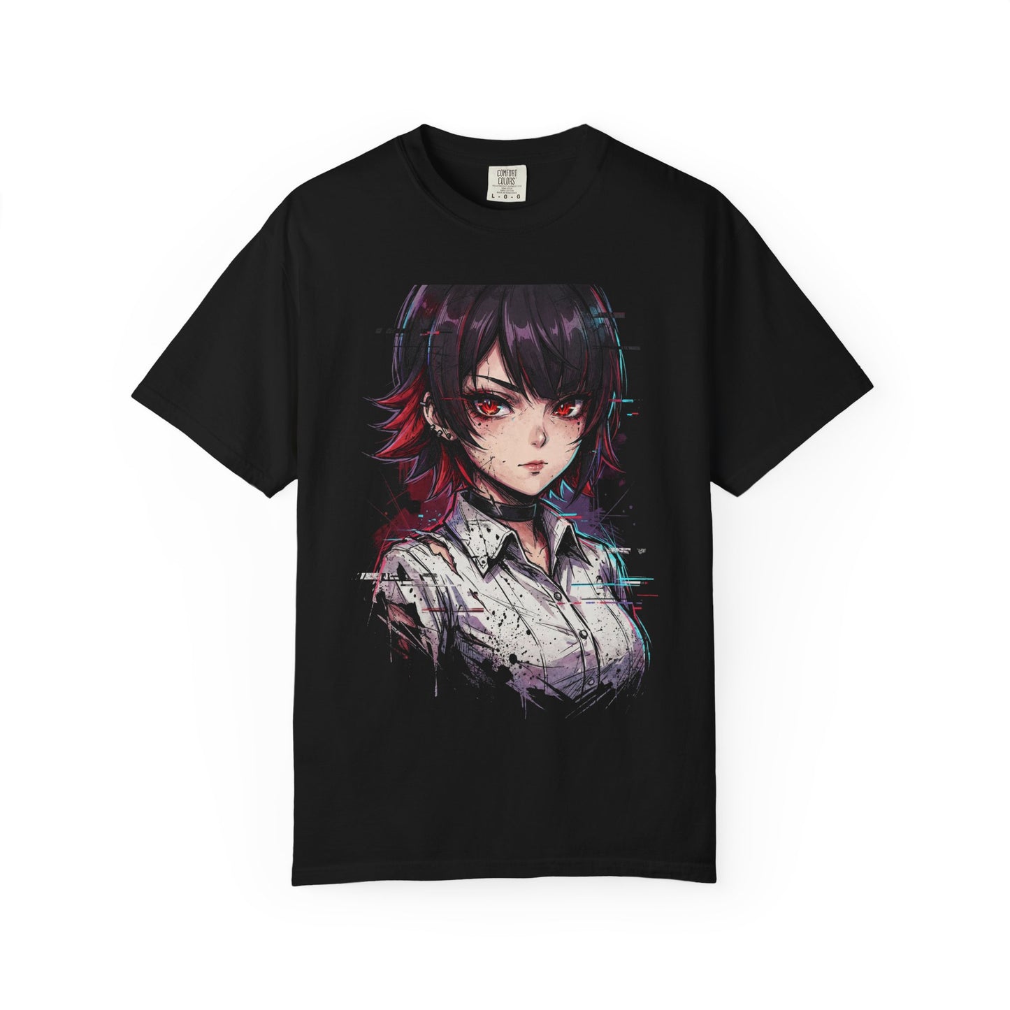 Ellen Joe ZZZ Black Hair Red Highlights Shark Hood Icon Premium T-Shirt