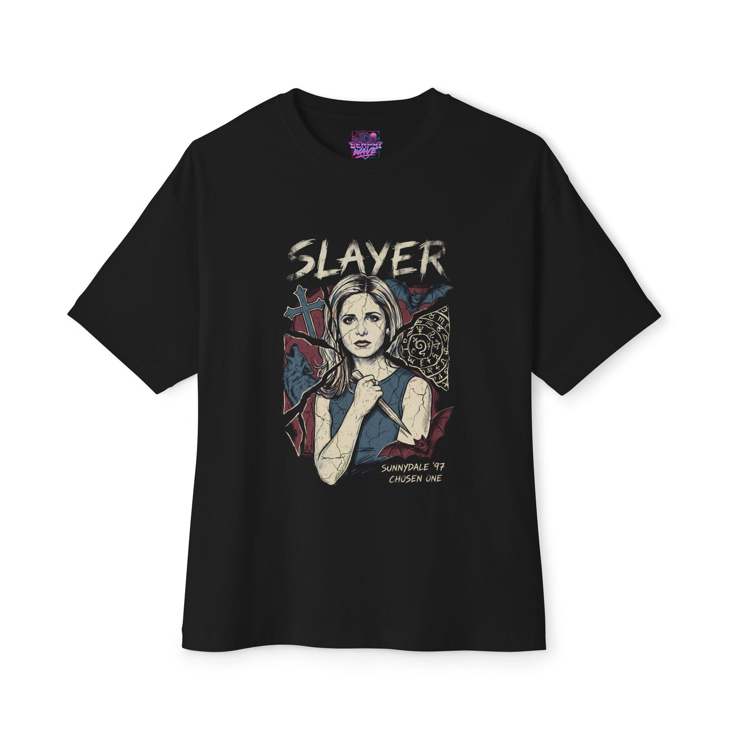 Sunnydale High Buffy Summers – Retro Slayer Portrait Premium Oversized Unisex T-Shirt