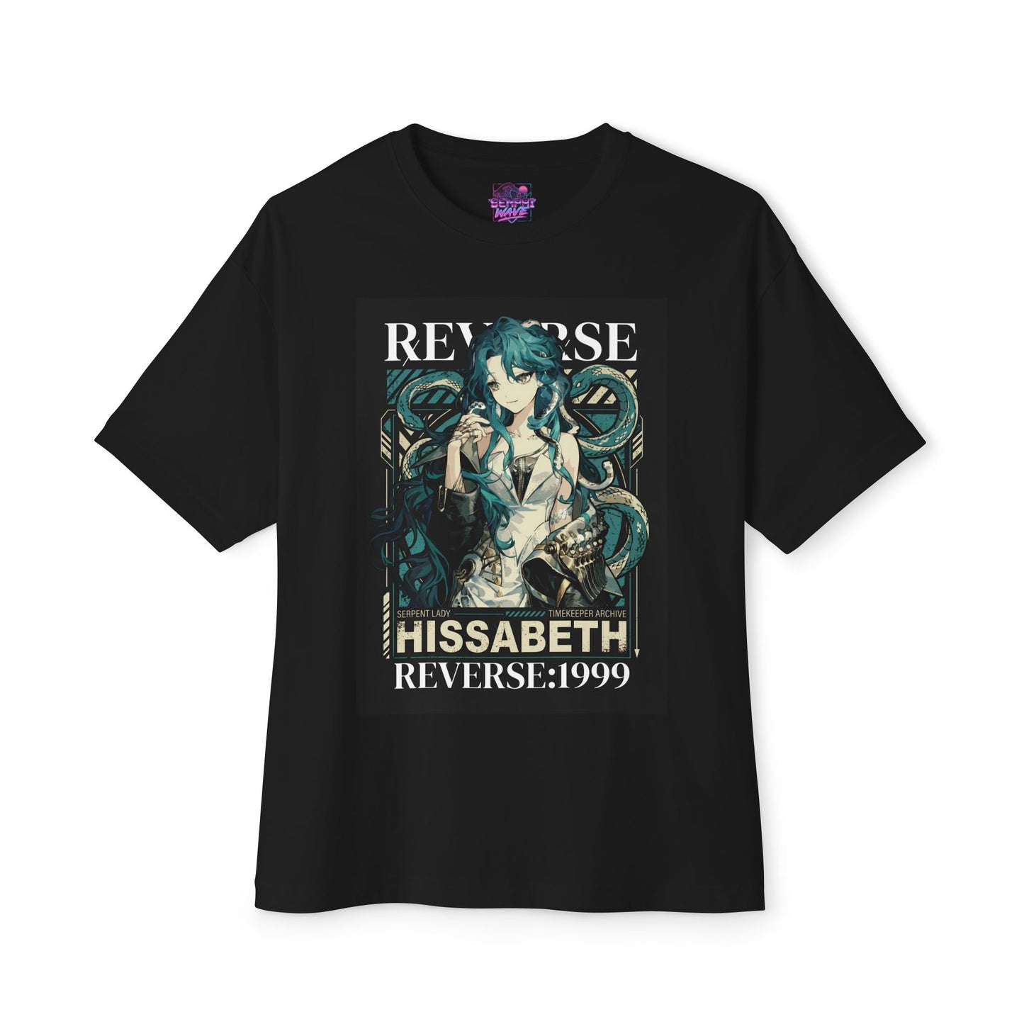 Hissabeth Reverse 1999 Silver Hair Snake Hair Portrait Premium Oversized Unisex T-Shirt