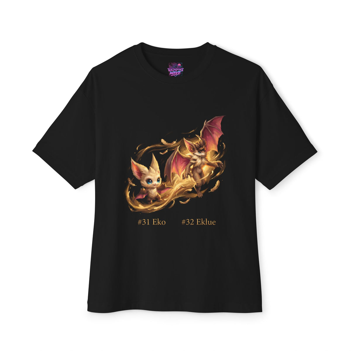 Eko Eklue Aniimo Evolution Line Gold Oil Painting - Oversized Premium Tee