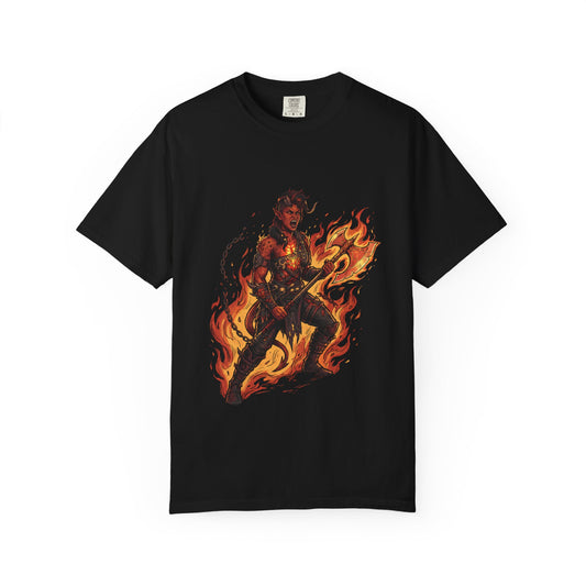 Karlach Baldur's Gate 3 80s Neon Tiefling Warrior Art Premium T-Shirt