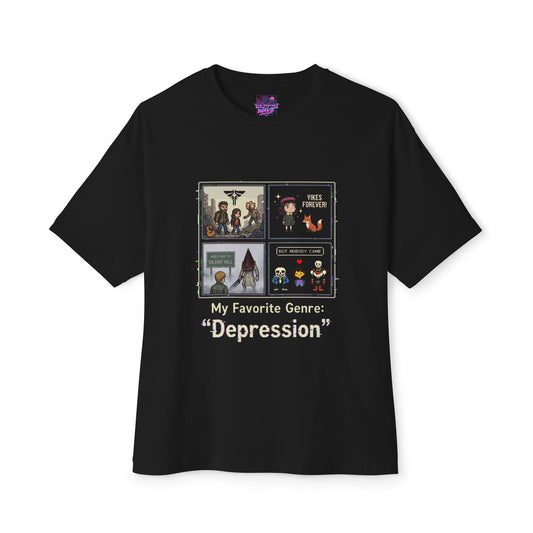 My Favorite Genre is Depression Eternal Happiness Hunt Premium Oversized Unisex T-Shirt